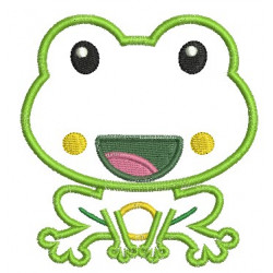 Stickmuster - Frosch lachend Appli